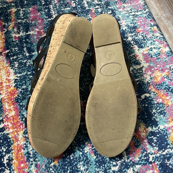 Black Cage Wedge Sandals - Picture 7 of 7